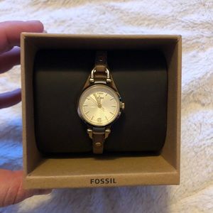 Fossil Women’s Georgia Brown Leather Strap Watch